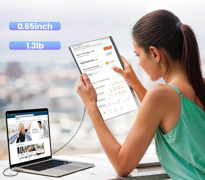Монітор портативний 15.6" Teamgee P5 Full HD IPS 60 Гц (102101420) - Уцінка - зображення 3