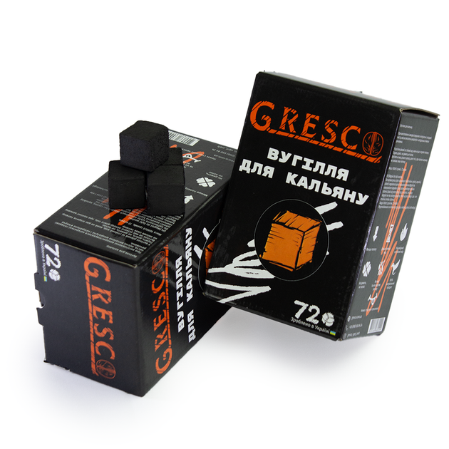 Уголь для кальяна Греско 1кг 72шт (Уголь Gresco 1кг 72шт) в упаковке - изображение 2
