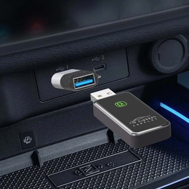 Беспроводной CarPlay-адаптер Earldom ET-CP02 для автомобиля, черный - изображение 4