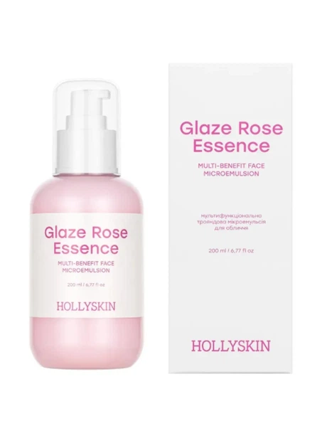 Мультифункциональная розовая микроэмульсия для лица Glaze Rose Essence (2104-01) Комбинированный 200 мл Hollyskin (200 мл) - Фото 2 Мультифункциональная розовая микроэмульсия для лица Glaze Rose Essence (2104-01) Комбинированный 200 мл Hollyskin (200 мл) - изображение 2