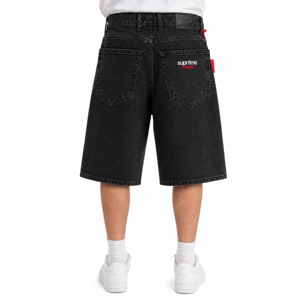 Чоловічі джинсові шорти Supreme сірі широкі 32 (Р) 1027-397 - изображение 2