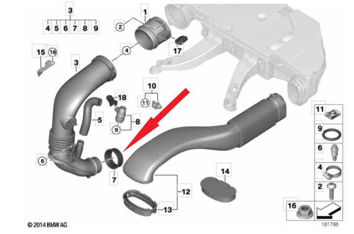 Уплотнительная резинка воздушной трубки для турбины BMW 3 (E90), 5 (E60), 6 (E63), 6 (E64), X3 (E83), X5 (E70), X6 (E71, E72) 2.5D/3.0D 09.02-07.13 ( 57 X 67 X 26 ) (13717799839) - изображение 7