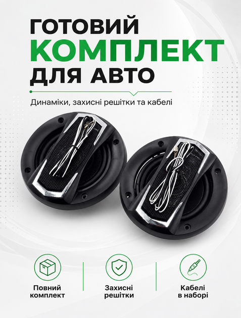 Автоакустика динамики в машину круглые 4" 180W 4-полосные коаксиальные 180W (пик) / 40W (номинал) - изображение 3