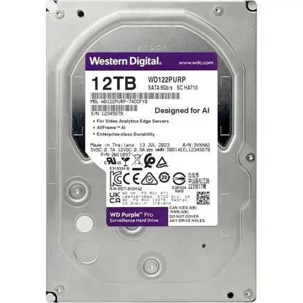 Жесткий диск WD Purple Pro 12 TB (WD122PURP) - Фото 3 Жесткий диск WD Purple Pro 12 TB (WD122PURP) - изображение 3