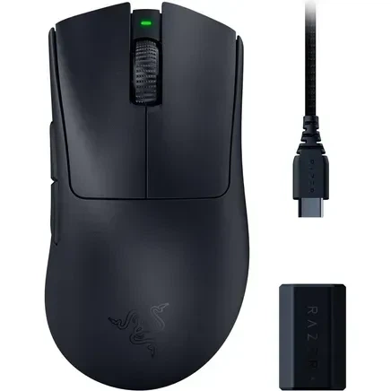 Мышь Razer DeathAdder V3 Pro Black Smooth-Touch + HyperPolling Wireless Dongle (RZ01-04630300-R3WL) - Фото 1 Мышь Razer DeathAdder V3 Pro Black Smooth-Touch + HyperPolling Wireless Dongle (RZ01-04630300-R3WL) - изображение 1