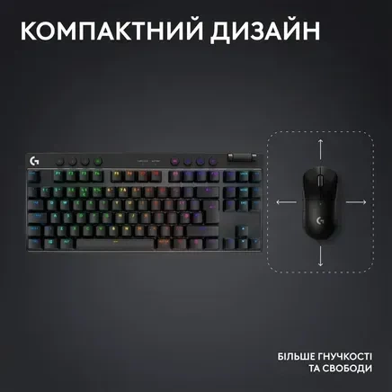 Клавиатура Logitech G Pro X TKL LightSpeed Black (920-012136) - изображение 11