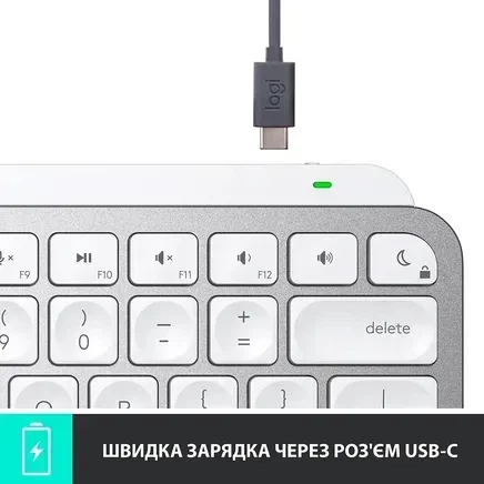 Клавиатура Logitech MX Keys Mini Minimalist US Pale Grey (920-010499) - Фото 7 Клавиатура Logitech MX Keys Mini Minimalist US Pale Grey (920-010499) - изображение 7