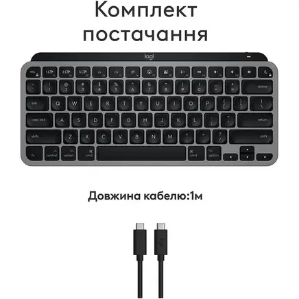 Клавіатура Logitech MX Keys Mini For Mac Space Gray (920-012652) - зображення 5