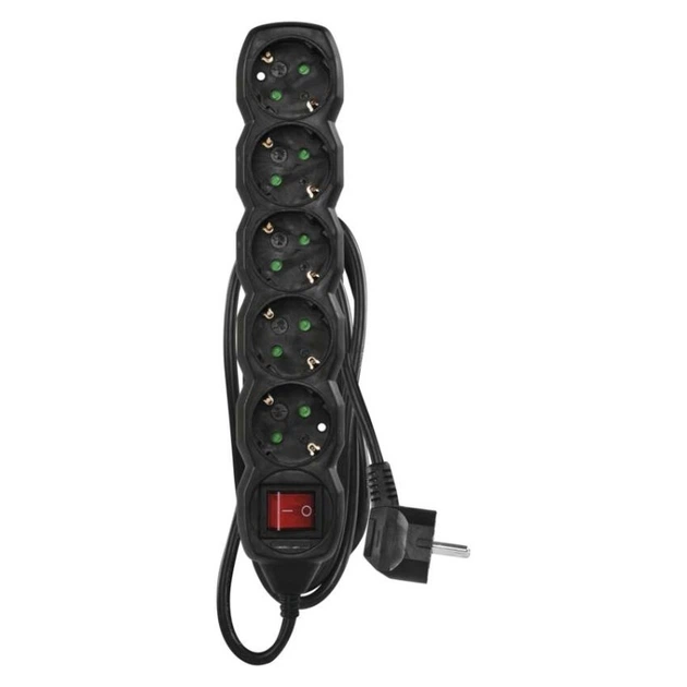 Сетевой удлинитель Emos PC1521R 5 розеток 1,5 м 1,5 мм² - Фото 2 Сетевой удлинитель Emos PC1521R 5 розеток 1,5 м 1,5 мм² - изображение 2