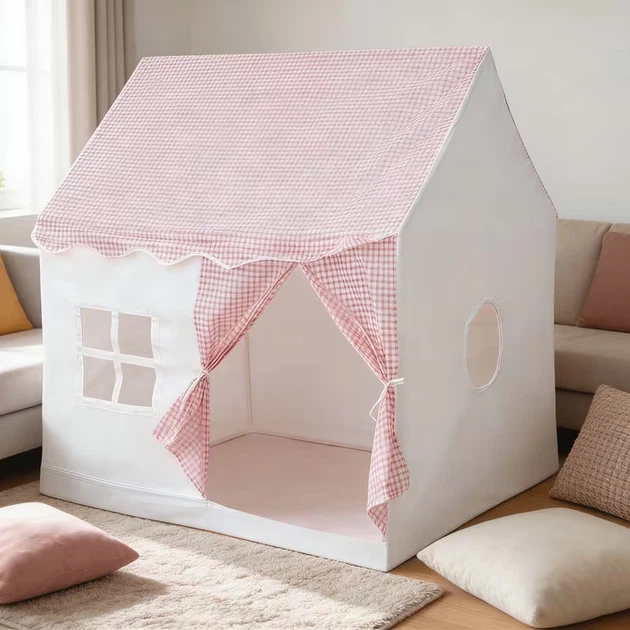 Детская палатка домик складной для игр дома и на улице 130x100x120 см розовый - изображение 4