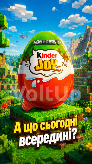 Шоколадные яйца Kinder Joy Minecraft 36 шт, 730 г Киндер джой майнкрафт молочный шоколад с игрушкой внутри, для детей - изображение 3