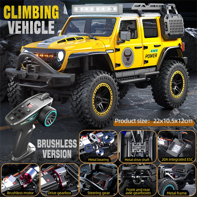 Машинка на радиоуправлении ZLL SG206 MAX 1:20 4WD, RC внедорожник 4x4, бесщеточный мотор Brushless, джип на пульте, до 30 мин, аккумулятор - изображение 3