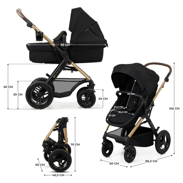 Коляска Kinderkraft 3 в 1 Moov 2 Air Pure Black (KSMOOV02BLK0000) (5902533925759) - изображение 8
