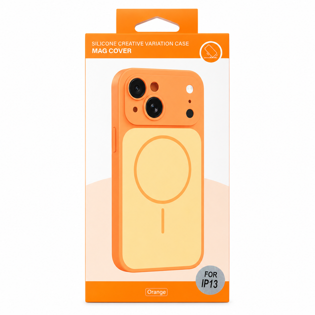 Чохол Silicone Creative Variation Case MAG COVER дизайн 17 Pro для Apple iPhone 13 Orange - зображення 2