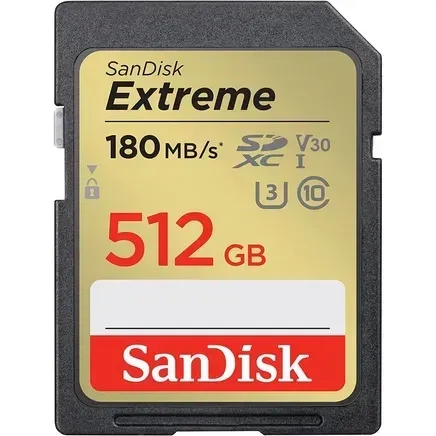 Карта памяти SanDisk 512 GB SDXC UHS-I U3 V30 Extreme (SDSDXVV-512G-GNCIN) - Фото 1 Карта памяти SanDisk 512 GB SDXC UHS-I U3 V30 Extreme (SDSDXVV-512G-GNCIN) - изображение 1