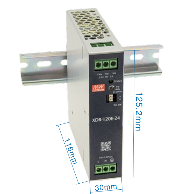 Блок питания Mean Well на DIN-рейку 120W DC24V (XDR-120E-24) - Фото 1 Блок питания Mean Well на DIN-рейку 120W DC24V (XDR-120E-24) - изображение 1