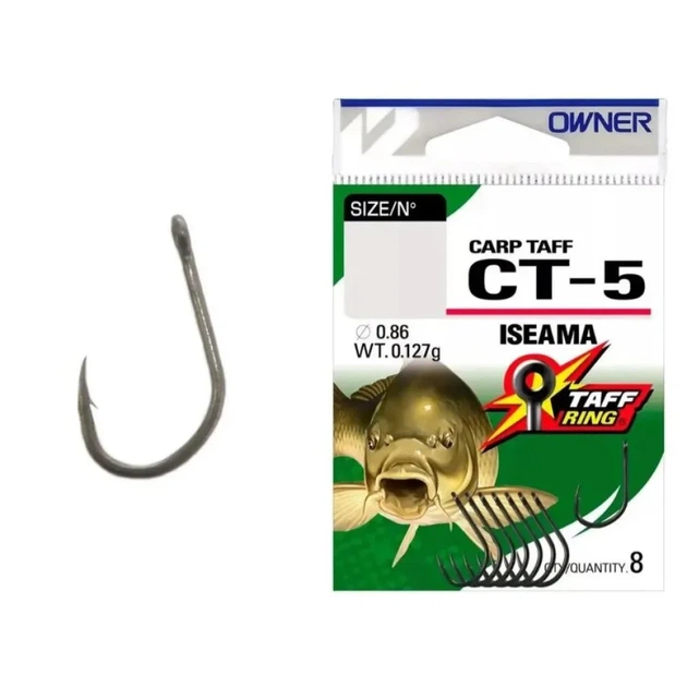 Крючок Owner CT-5 Carp Taff-5 53275 #4 (8 шт/уп) - Фото 1 Крючок Owner CT-5 Carp Taff-5 53275 #4 (8 шт/уп) - изображение 1