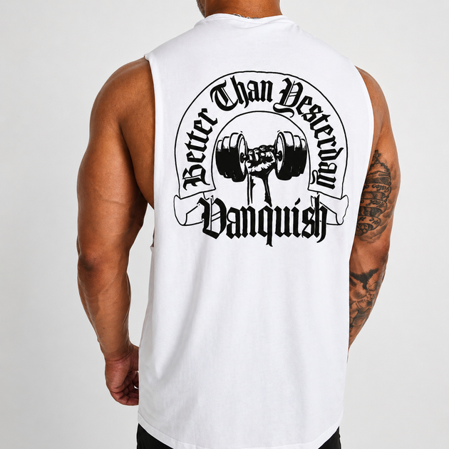 Чоловіча спортивна майка Vanquish Oversize White M - зображення 3