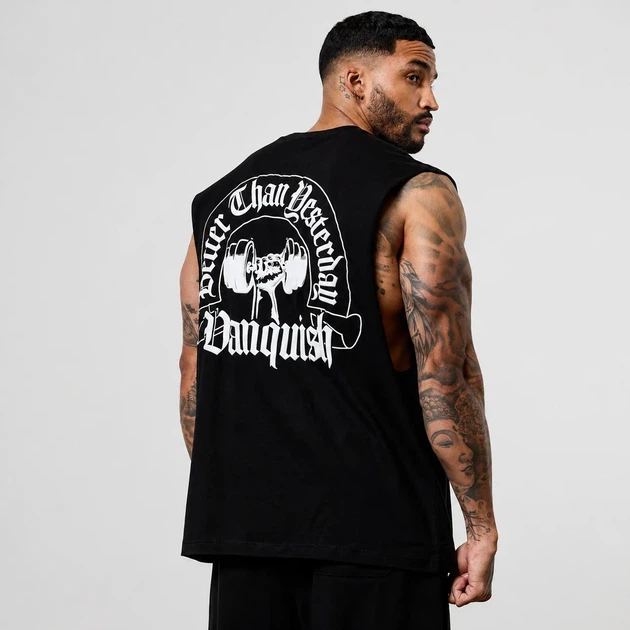 Мужская oversize майка Vanquish Never Than Yesterday Black 2XL - изображение 2