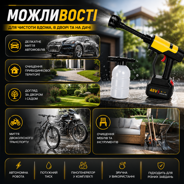 Аккумуляторная мойка высокого давления 48 В - изображение 7