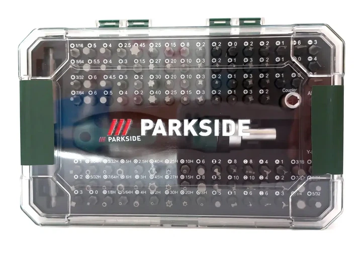 Набір біт із викруткою-тріскачкою Parkside на 115 елементів у кейсі - Фото 3 Набір біт із викруткою-тріскачкою Parkside на 115 елементів у кейсі - зображення 3
