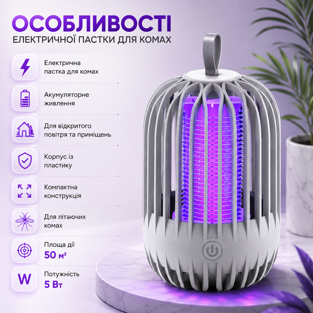 Лампа для уничтожения насекомых аккумуляторная BG-004 - Фото 4 Лампа для уничтожения насекомых аккумуляторная BG-004 - изображение 4
