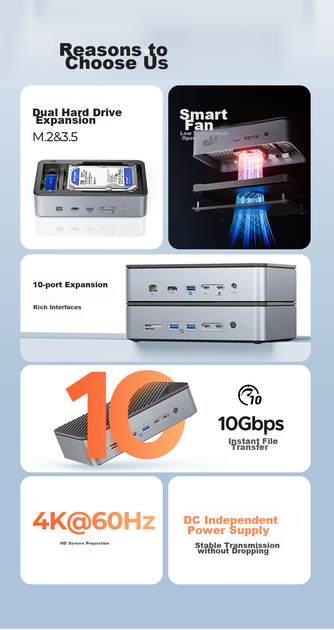 Док-станция ORICO 12-in-1 M.2 & HDD/SSD Black (ORICO-D35M2-BK) - изображение 10