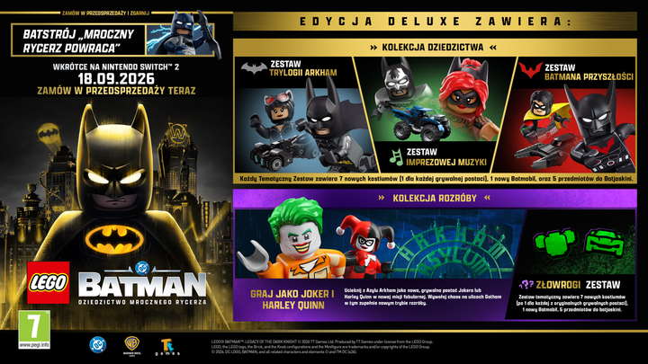 Игра Nintendo Switch 2 LEGO Batman: Наследие Темного рыцаря Версия Deluxe (Game-Key Card) (5051895419557) - изображение 3