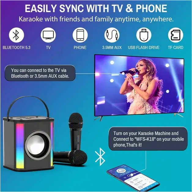 Bluetooth колонка с микрофоном WFS-K18 портативная для музыки и звонков с качественным звуком до 8 часов работы - изображение 4