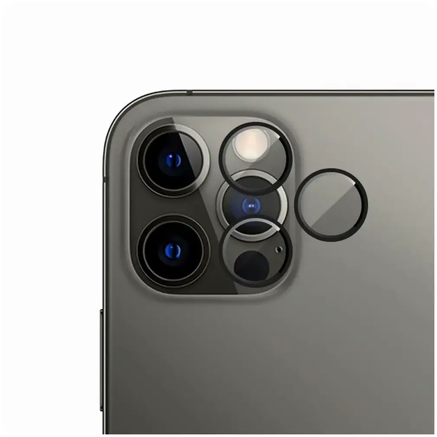 Защитное стекло для камеры iPhone 12 Pro закаленное защита от царапин черное - Фото 4 Защитное стекло для камеры iPhone 12 Pro закаленное защита от царапин черное - изображение 4