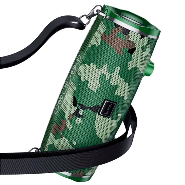 Портативная колонка Hoco BS40 Bluetooth для музыки и звонков мощная с аккумулятором 2400mAh камуфляжная зелёная - изображение 6