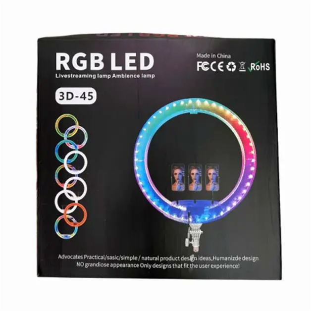Кольцевая лампа RGB LED 45 см для фото и видео с регулировкой яркости и цветовой температуры - зображення 3
