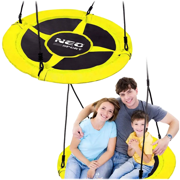 Качели-гнездо 95 см для детей до 150 кг Желтый Neo-Sport HE0444 - изображение 8