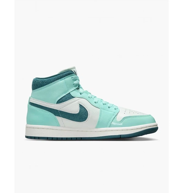 Кроссовки женские Jordan Air 1 Mid Se Shoes Turquoise/White 38 DZ3745-300 - изображение 4
