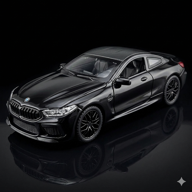 Колекційна машинка BMW M8 Coupe Масштабна модель 1:32 Чорний - Фото 1 Колекційна машинка BMW M8 Coupe Масштабна модель 1:32 Чорний - изображение 1