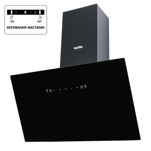 Настінна витяжка Ventolux 60 BG 700 TC MS, 600 мм, сенсорне керування, 64 дБ, чорна(TO_00-00008049) - зображення 2