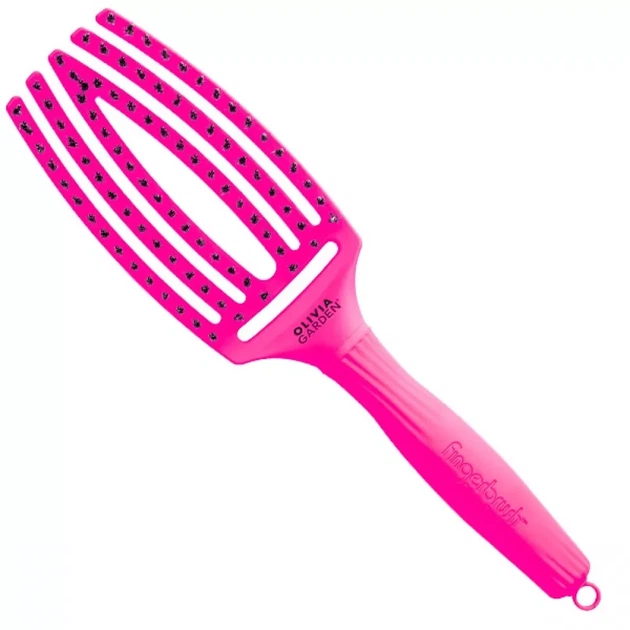 Щетка Finger Brush Care Iconic Boar & Nylon ThinkPink 2023 Neon Pink OLIVIA GARDEN - изображение 2