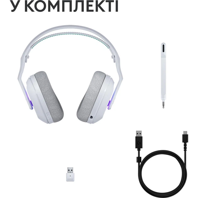 Наушники Logitech G522 Lightspeed Wireless Gaming Headset White - Фото 3 Наушники Logitech G522 Lightspeed Wireless Gaming Headset White - изображение 3