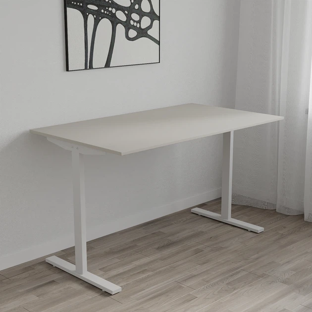 Стол письменный Space Ferrum-decor 750x1000x600 Белый металл ДСП Кашемир 16 мм (SPACE029) - изображение 3
