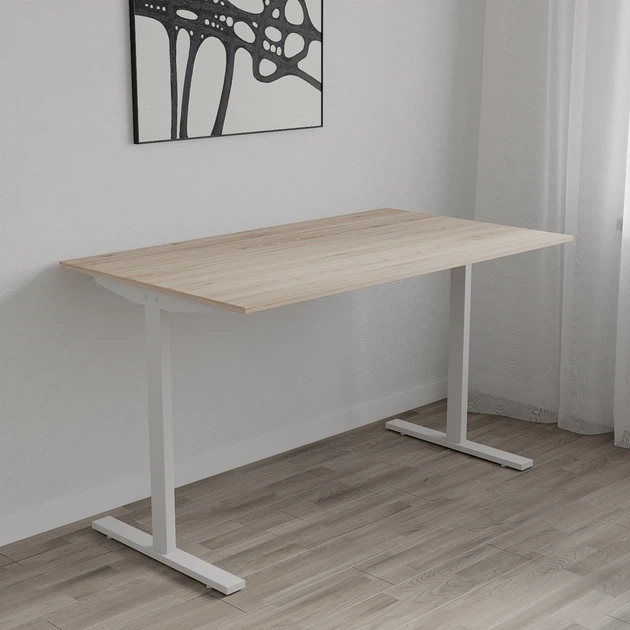 Стол письменный Space Ferrum-decor 750x1400x600 Белый металл ДСП Дуб Сан-Марино 16 мм (SPACE144) - изображение 2