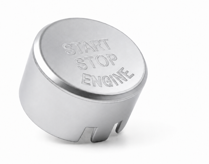 Сіра кнопка Start Stop BMW F20 F30 F31 F10 F11 F15 F16, накладка кнопки запуску двигуна - Фото 1 Сіра кнопка Start Stop BMW F20 F30 F31 F10 F11 F15 F16, накладка кнопки запуску двигуна - зображення 1
