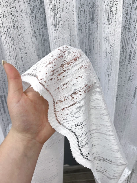 Тюль VR-Textil 2073т Жакард Короїд Білий 400х270 см (42-1287) - Фото 4 Тюль VR-Textil 2073т Жакард Короїд Білий 400х270 см (42-1287) - зображення 4