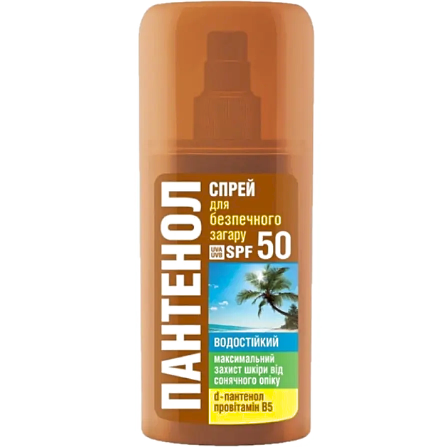 Биокон Пантенол SPF 50 Спрей для безопасного загара 95 мл - Фото 1 Биокон Пантенол SPF 50 Спрей для безопасного загара 95 мл - изображение 1