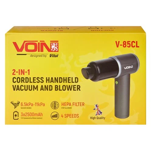 Пилосос "VOIN" V-85CL 130W/АКБ-3x2500mAh/вологе та сухе чищення/сумка - зображення 13