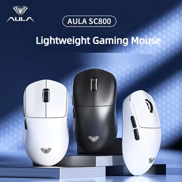 AULA SC800 игровая беспроводная мышь, легкая, точная, Dual-Mode (черная) - изображение 2