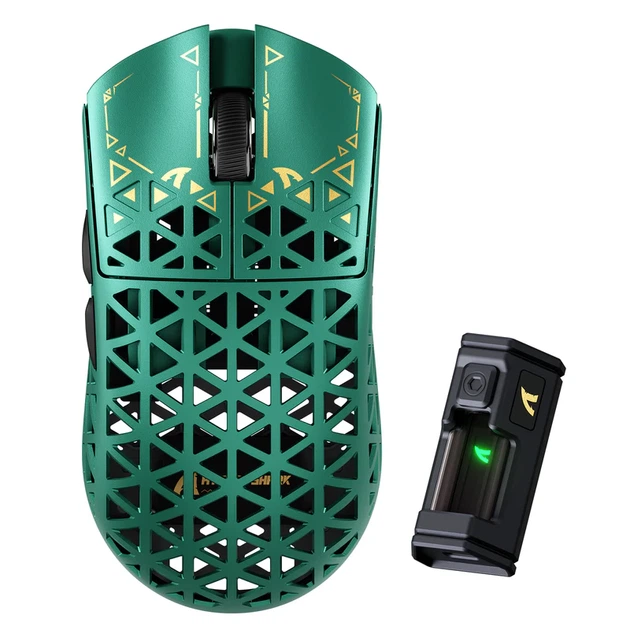 Игровая мышь ATTACK SHARK R5 Ultra Green (PAW3950MAX, 8000 Гц, 39 г, 2.4G/Bluetooth/USB-C) - Фото 1 Игровая мышь ATTACK SHARK R5 Ultra Green (PAW3950MAX, 8000 Гц, 39 г, 2.4G/Bluetooth/USB-C) - изображение 1