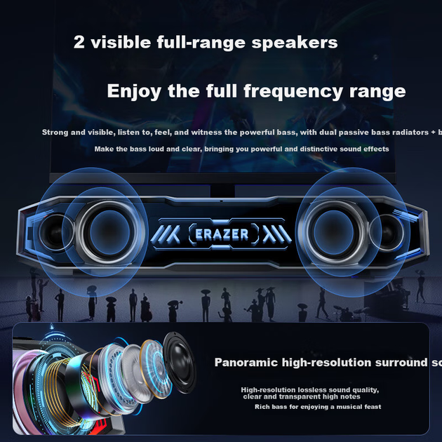 Lenovo Ecosystem Brand Yinengzhe Wired Abyss Light Audio Speaker, Desktop Bluetooth Speaker, Hidden Microphone Stand, Desktop Laptop Gaming Delta Action E-Sports Subwoofer Gift - изображение 4