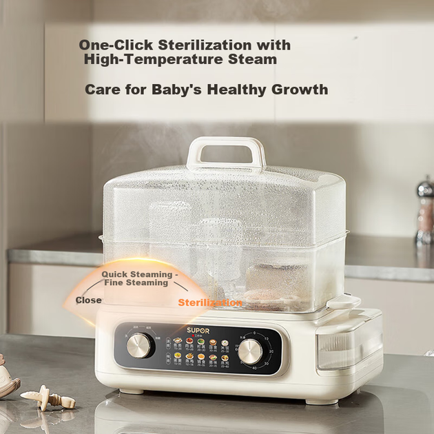 Электрическая пароварка SUPOR, 24 л, трехслойная, большая емкость, многофункциональная домашняя пароварка, удлиненный поддон для приготовления рыбы на пару, универсальная кастрюля ZN32FK995 - изображение 8