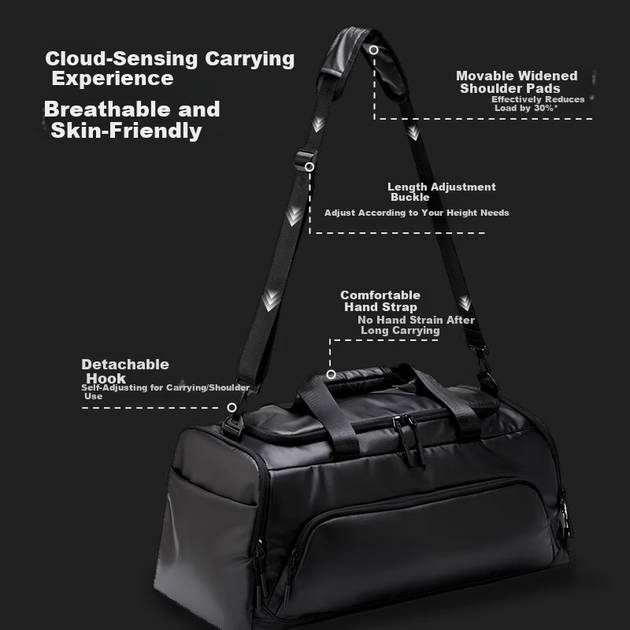 Сумка спортивная JD Jingzao Black Warrior вместительная унисекс - изображение 4
