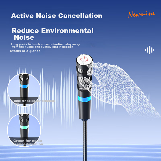 Микрофон Newmine ZM12 USB компьютерный с активным шумоподавлением ANC - изображение 4
